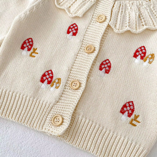 Little Mushroom Knitted Cardigan